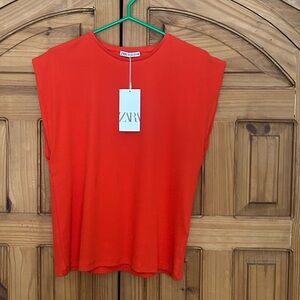 NWT ZARA Bright Orange Tee